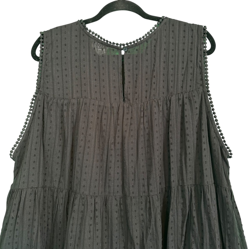 Arula Swiss Dot Tiered Babydoll Dress Tunic Black Sleeveless‎ Lined 2X Plus B - Picture 13 of 15